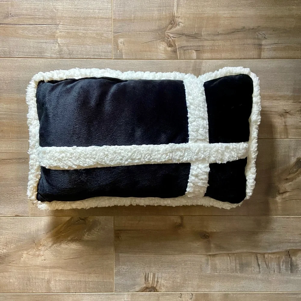 True North Ultra Mink-Sherpa Small Accent Pillow in Black